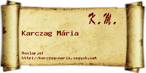 Karczag Mária névjegykártya