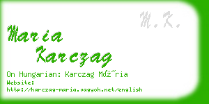 maria karczag business card